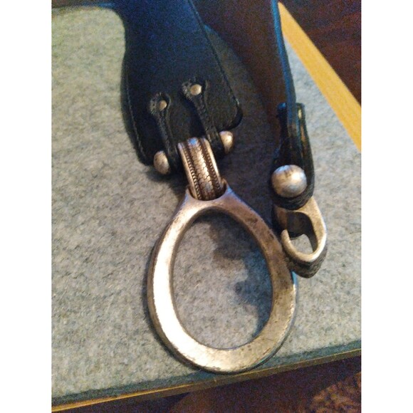 Elite Accessories Black Leather Belt Silver Buckle Western‎ Style Small - Picture 5 of 6